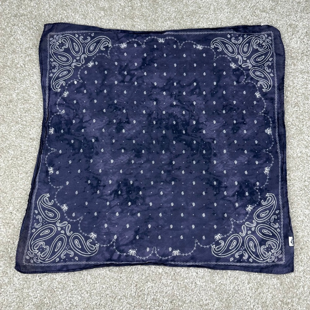 Purple Acid Wash Paisley Bandana Cotton Western Biker Boho Scarf 19x19